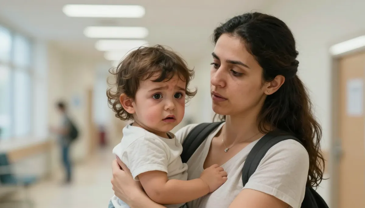 Acil durumda anne ve bebeğin güven anı—hızlı hareket, doğru bilgi.