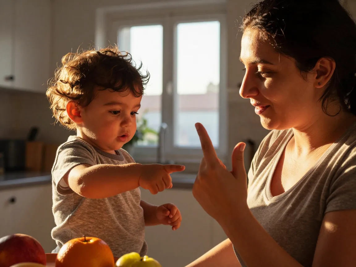 Toddler işaret ve söz arasında geçişi yapıyor, dil gelişimi hızlanıyor.