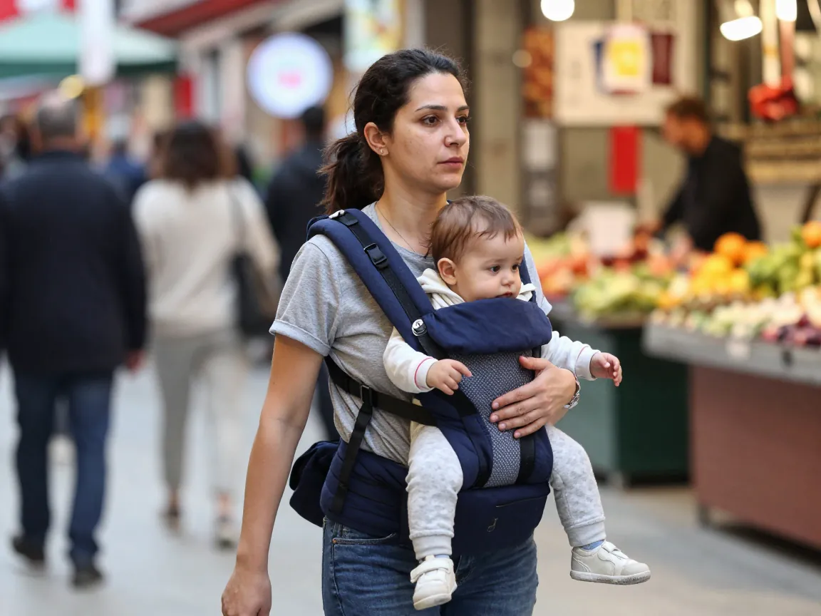 Ergonomik taşıyıcıyla özgür hareket: iki eli serbest, hayat kolaylaşmış.