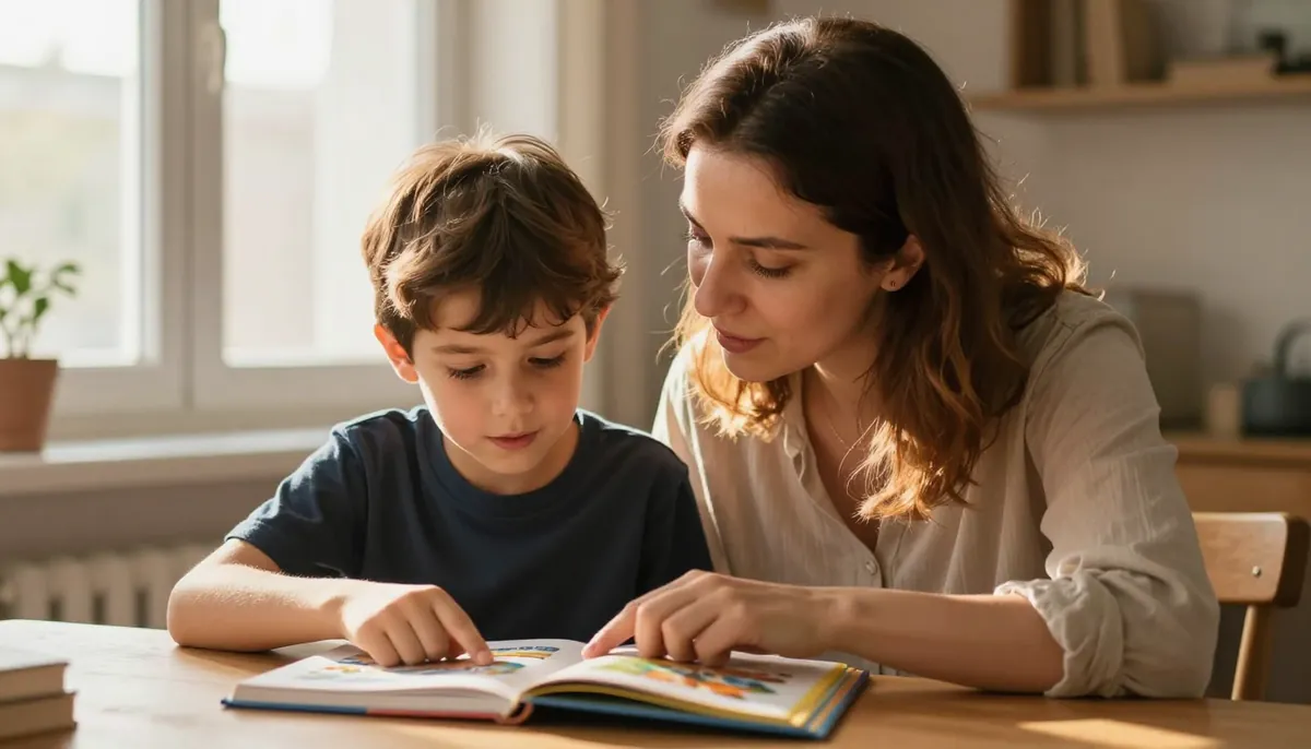 Disleksi erken tanı: Anne ve çocuk birlikte okuma öğrenme yolculuğunda.