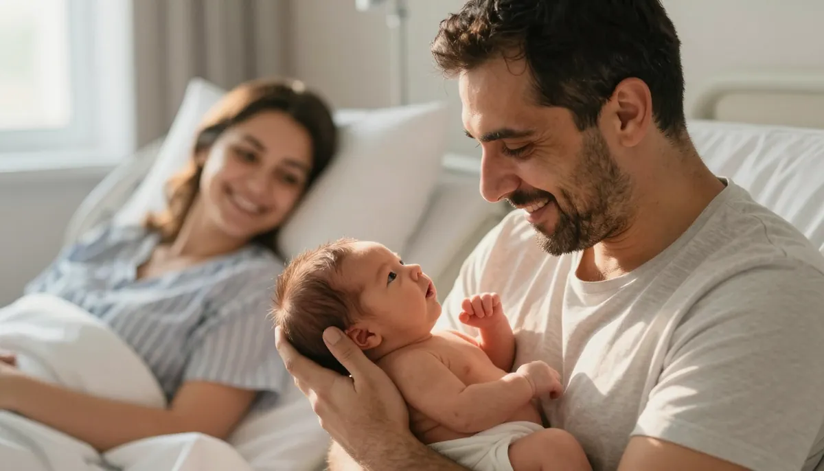 Yeni baba bebeğiyle cilt tene temas kurarak bağlanmayı başlatıyor.