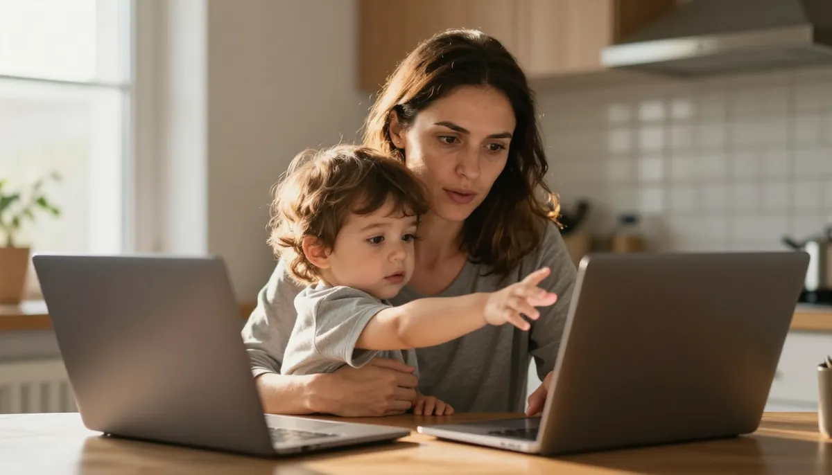 Çalışan anne ve küçük oğlu: iş ve aile arasında denge arama